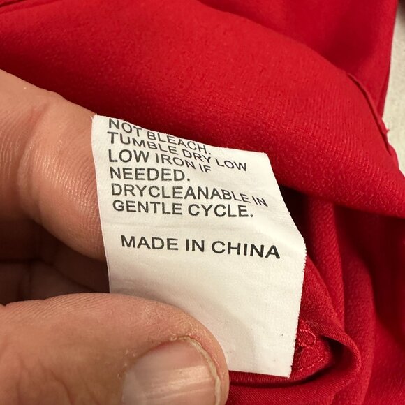 Shein Womens Ruffled Short Sleeve Blouse Size L 100% Polyester Red - Picture 7 of 7